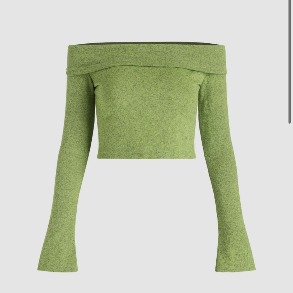 Cider Off-the-shoulder long sleeve crop top - Picture 1 of 4